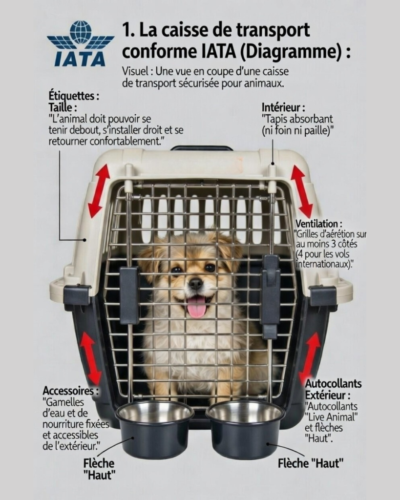 La caisse de transport conforme IATA 