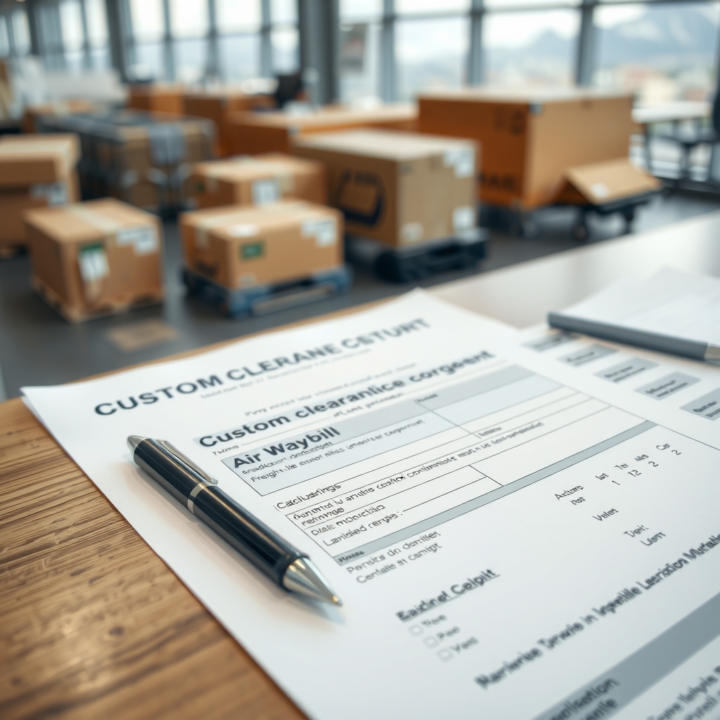 Customs documents and air waybill