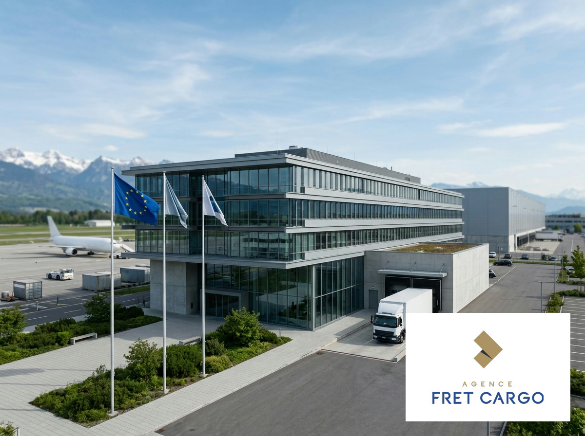 Modern building representing a European customs control centre