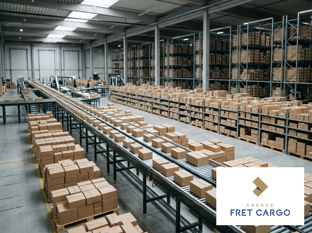 Logistics warehouse filled with small parcels ready for shipment