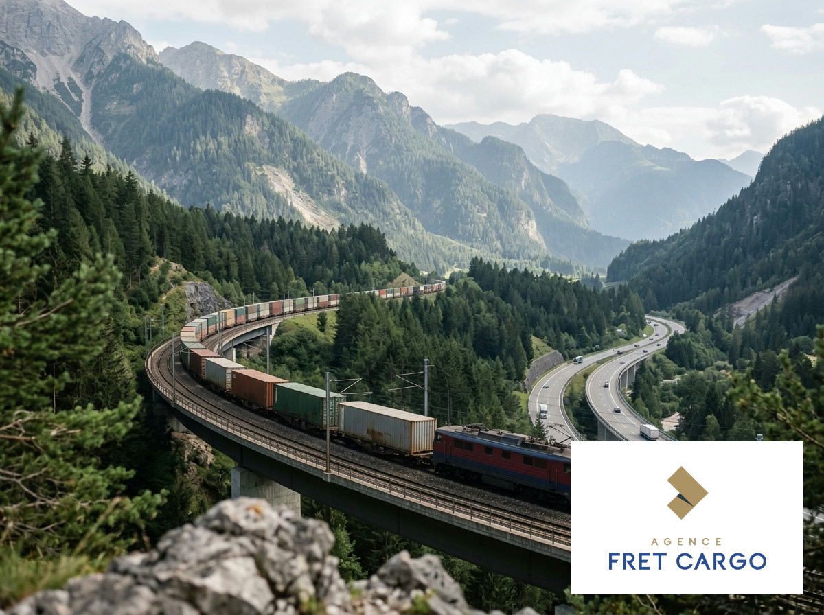 Train de marchandises transportant des conteneurs