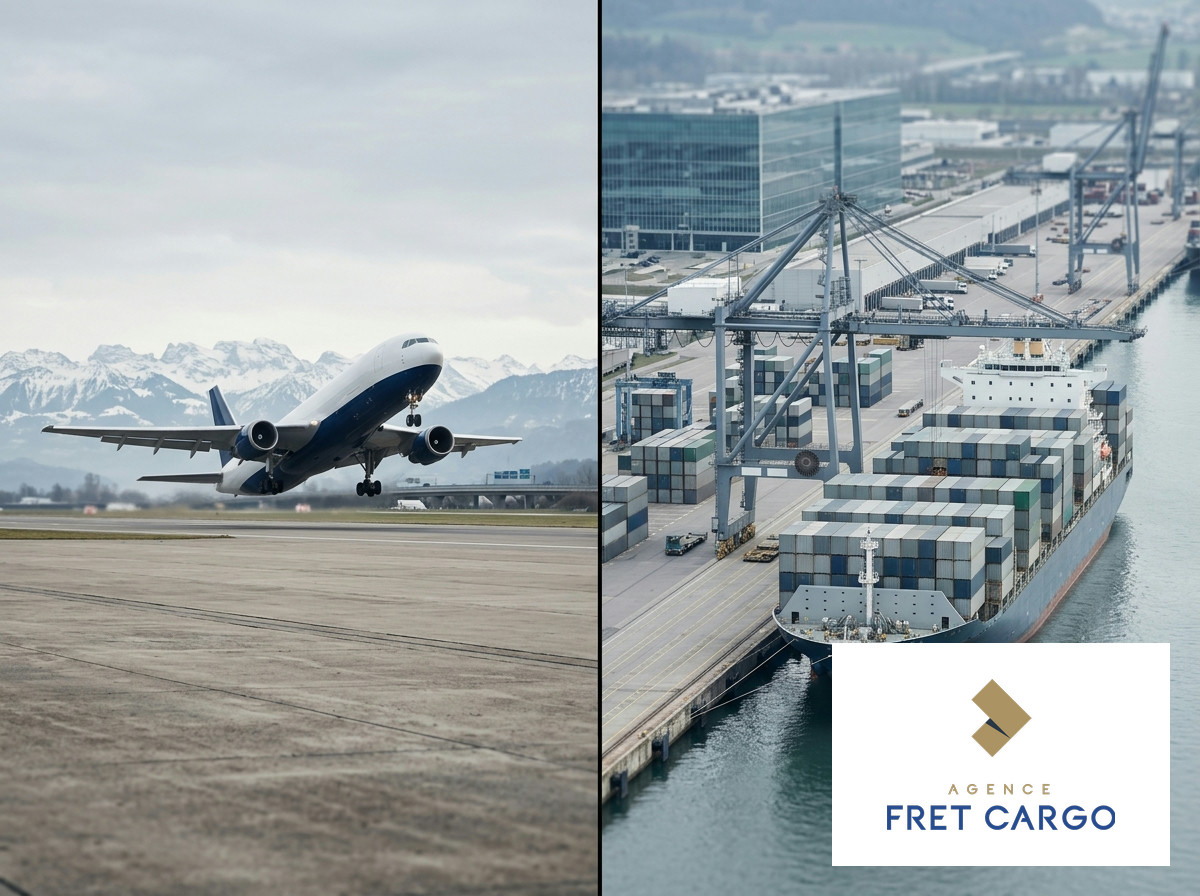 Visual comparison between a cargo plane and a maritime vessel